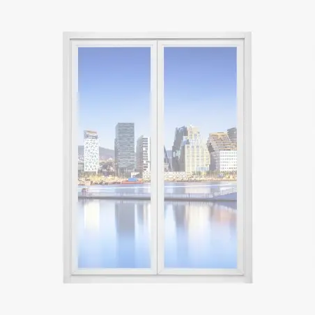 Adesivo per finestra panorama urbano sul waterfront moderno • Wallissimo®