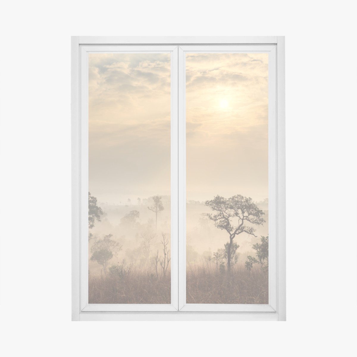 Adesivo per finestra alba nella savana della Thailandia • Wallissimo®