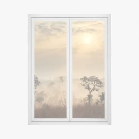 Adesivo per finestra alba nella savana della Thailandia • Wallissimo®