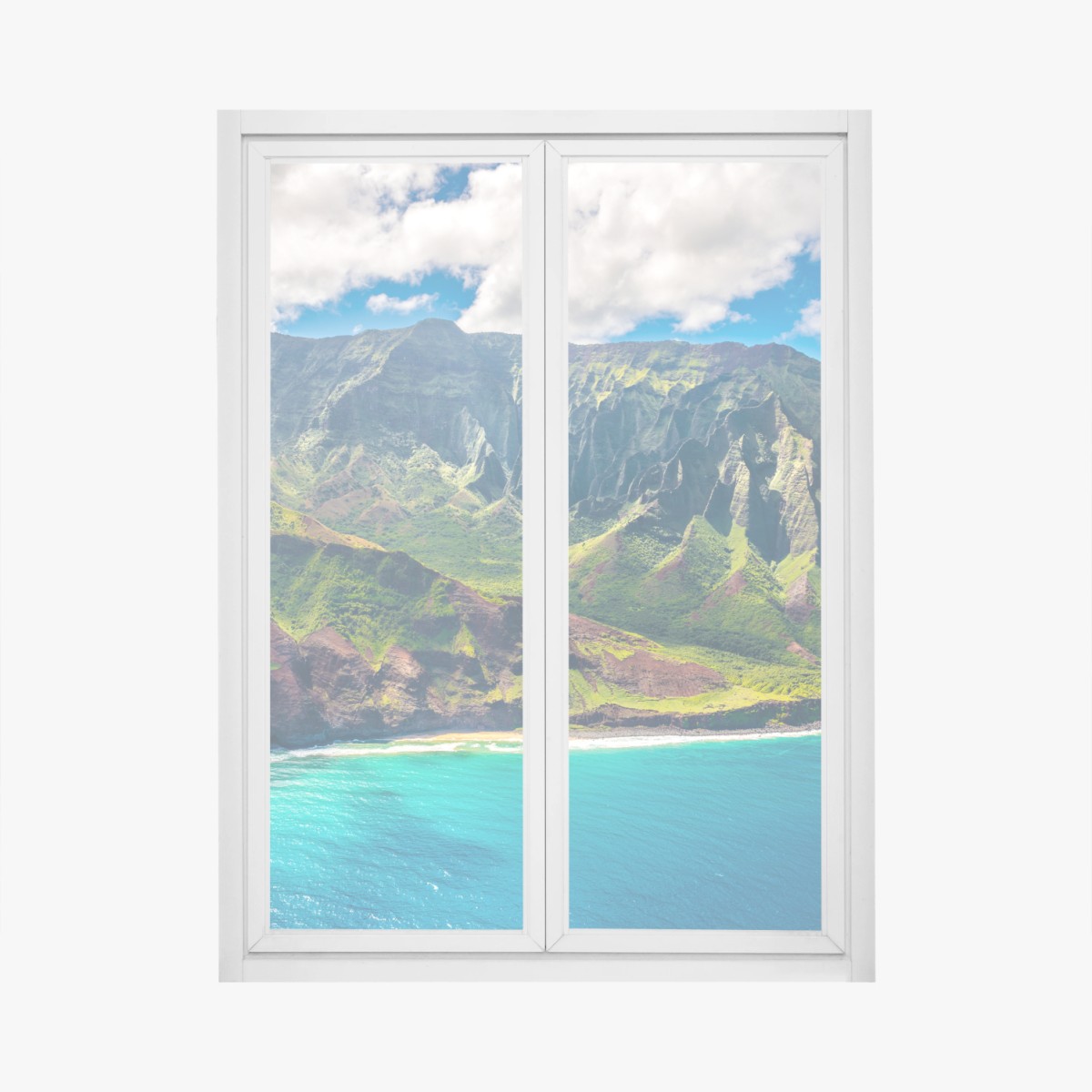 Adesivo per finestra panorama costiero della Na Pali, Kauai • Wallissimo®