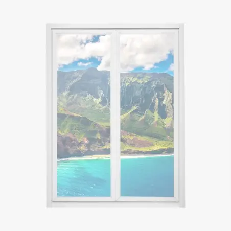 Adesivo per finestra panorama costiero della Na Pali, Kauai • Wallissimo®