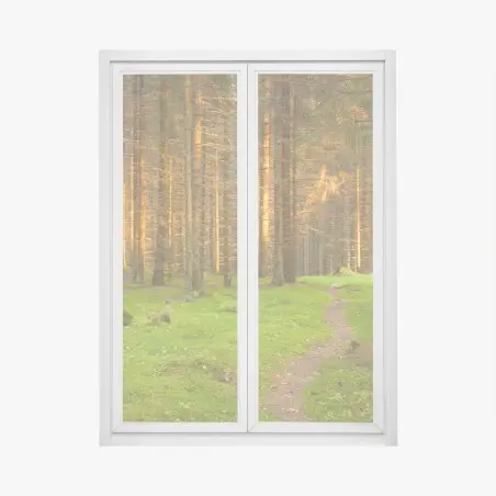 Adesivo per finestra sentiero nella foresta dorata • Wallissimo®