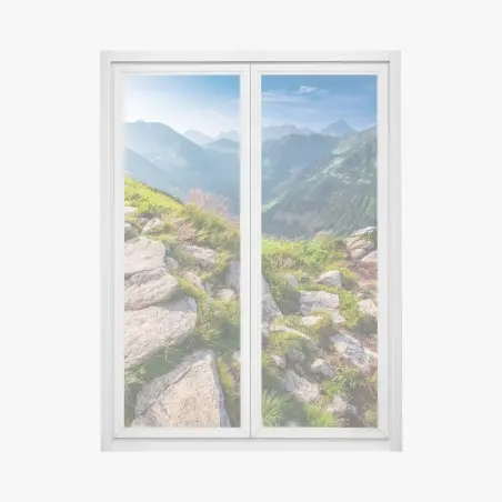 Adesivo per finestra alba sui Tatra: sentiero panoramico tra le cime • Wallissimo®