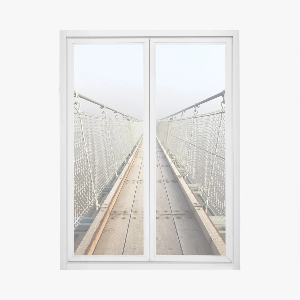 Adesivo per finestra passerella sospesa nella nebbia • Wallissimo® Adesivo per finestra passerella sospesa nella nebbia • Wallissimo®