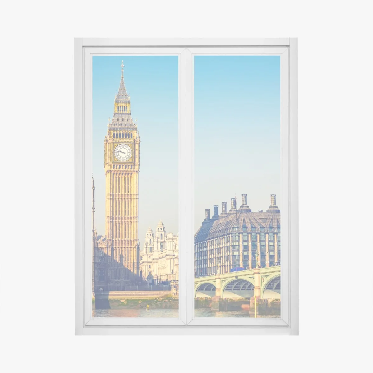 Adesivo per finestra tramonto su Westminster e Big Ben a Londra • Wallissimo® Adesivo per finestra tramonto su Westminster e Big Ben a Londra • Wallissimo®