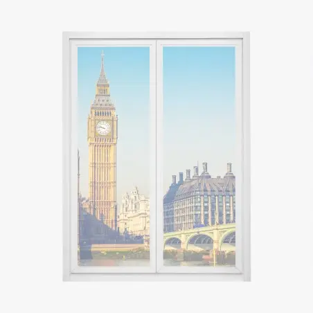 Adesivo per finestra tramonto su Westminster e Big Ben a Londra • Wallissimo®