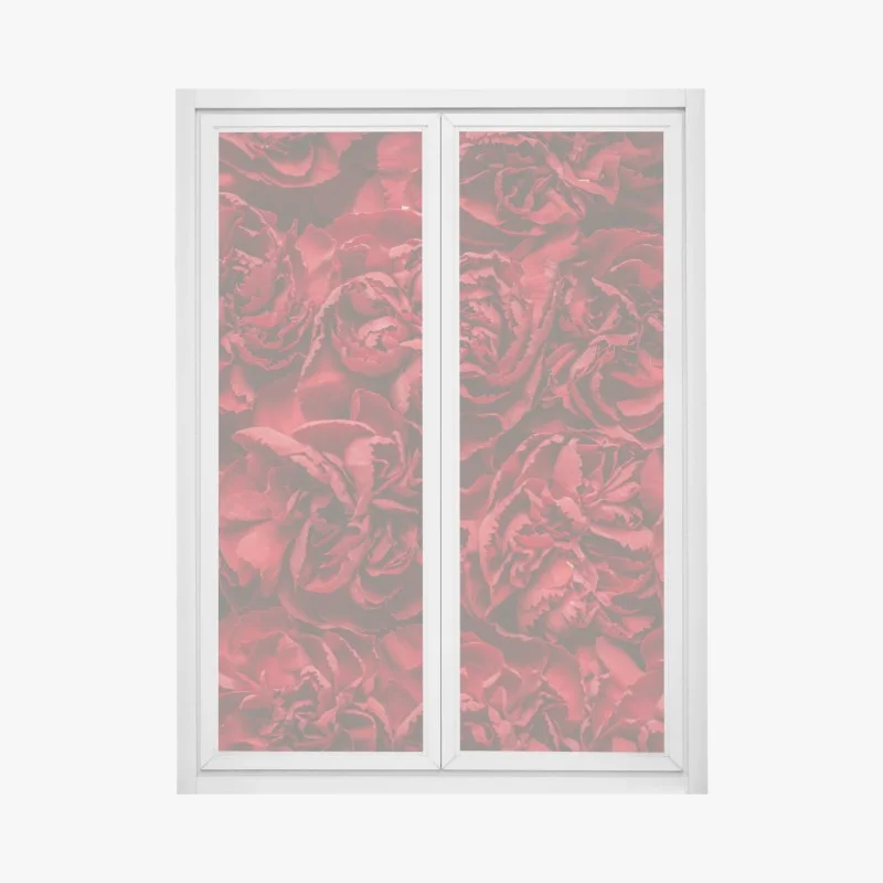 Adesivo per finestra eleganza di garofani rossi retrò