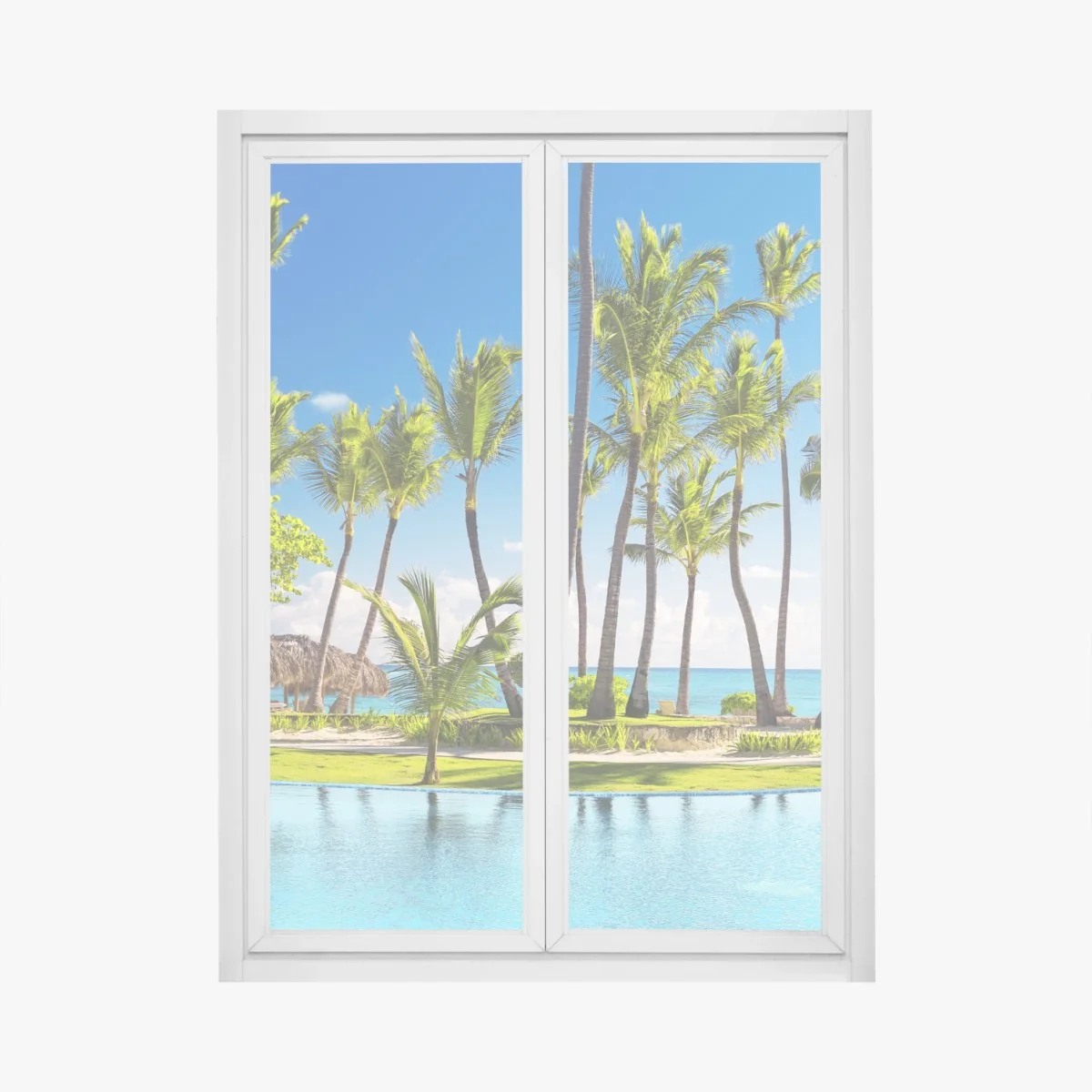 Adesivo per finestra spiaggia paradisiaca a Punta Cana • Wallissimo® Adesivo per finestra spiaggia paradisiaca a Punta Cana • Wallissimo®
