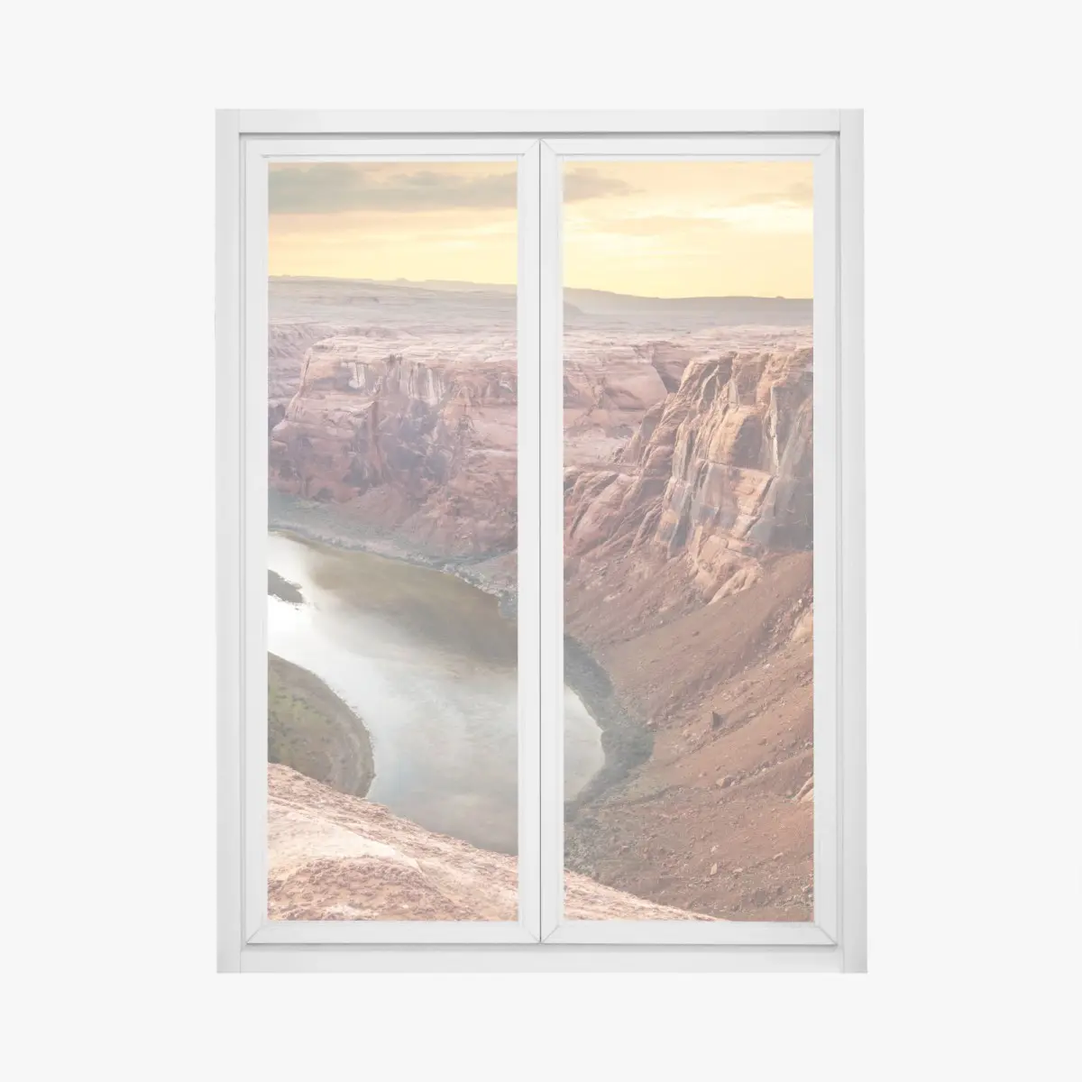 Adesivo per finestra panoramica del Horseshoe Bend sul fiume Colorado al tramonto • Wallissimo®