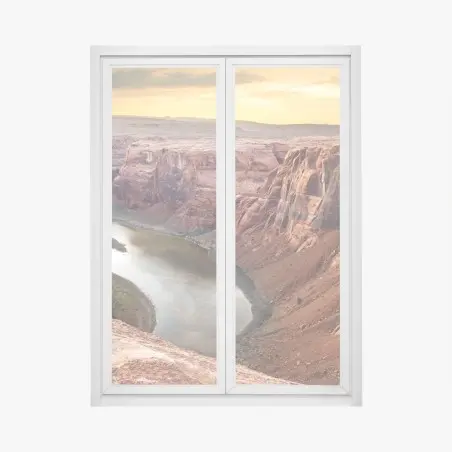 Adesivo per finestra panoramica del Horseshoe Bend sul fiume Colorado al tramonto • Wallissimo®