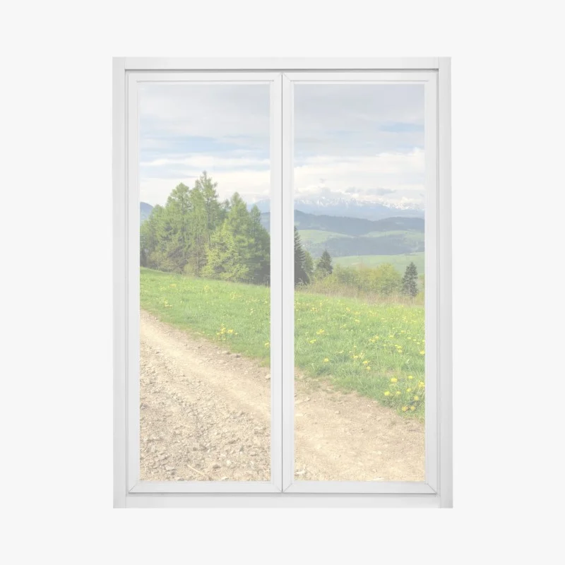 Adesivo per finestra sentiero primaverile nei Monti Gorce