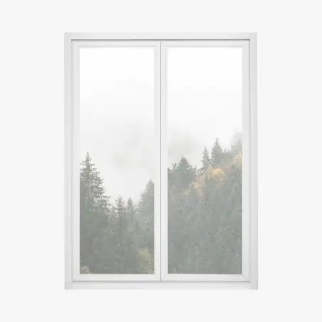 Adesivo per finestra nebbia tra gli abeti • Wallissimo®