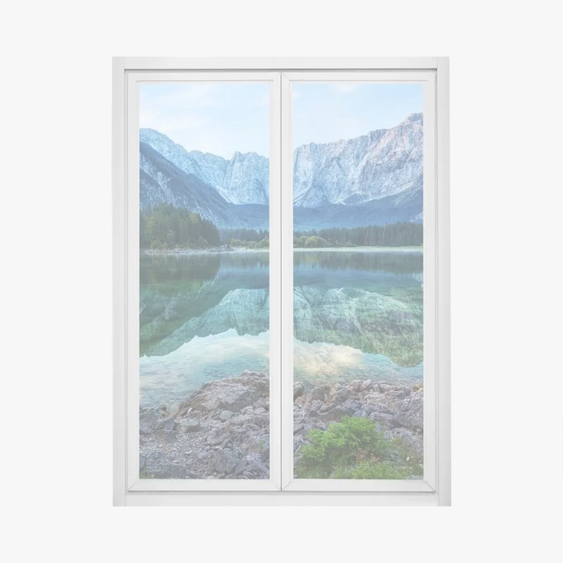 Adesivo per finestra riflessi alpini sul Lago di Fusine