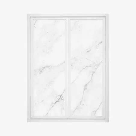 Adesivo per finestra marmo bianco elegante con venature naturali • Wallissimo®