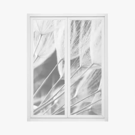 Adesivo per finestra soffioni in bianco e nero • Wallissimo®