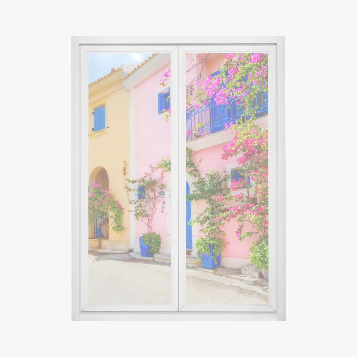 Adesivo per finestra angolo fiorito a Kefalonia • Wallissimo®