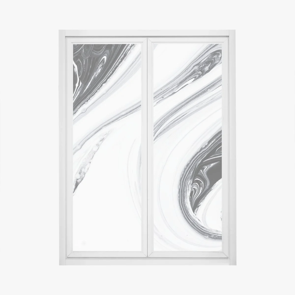 Adesivo per finestra eleganza marmorizzata in bianco e nero • Wallissimo® Adesivo per finestra eleganza marmorizzata in bianco e nero • Wallissimo®