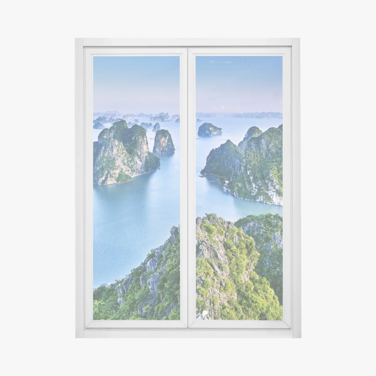 Adesivo per finestra sogno tropicale nella baia di Ha Long • Wallissimo® Adesivo per finestra sogno tropicale nella baia di Ha Long • Wallissimo®