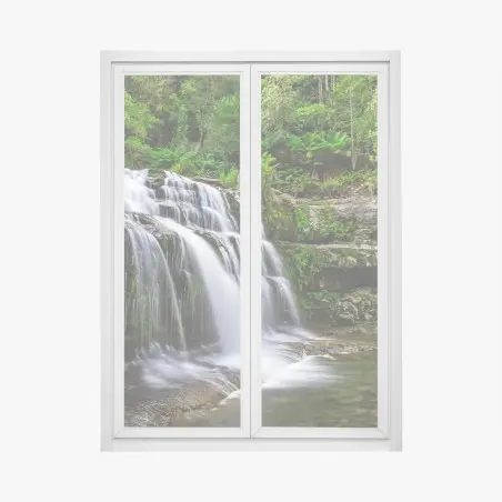Adesivo per finestra cascate di Liffey, rifugio verde in Tasmania • Wallissimo®