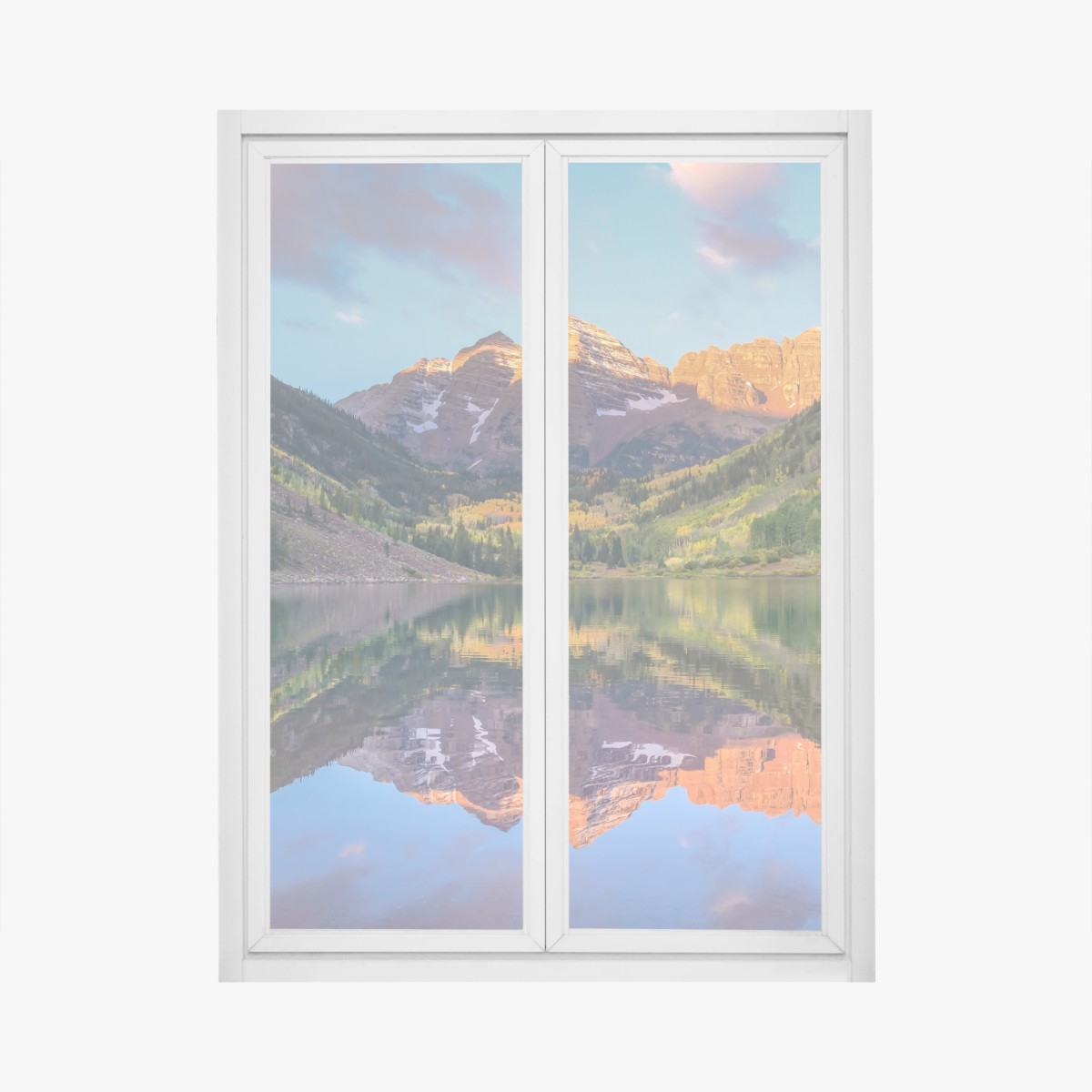 Adesivo per finestra alba dorata alle Maroon Bells • Wallissimo®