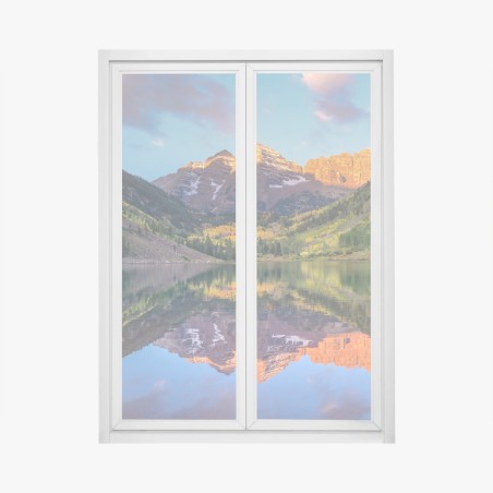 Adesivo per finestra alba dorata alle Maroon Bells • Wallissimo®