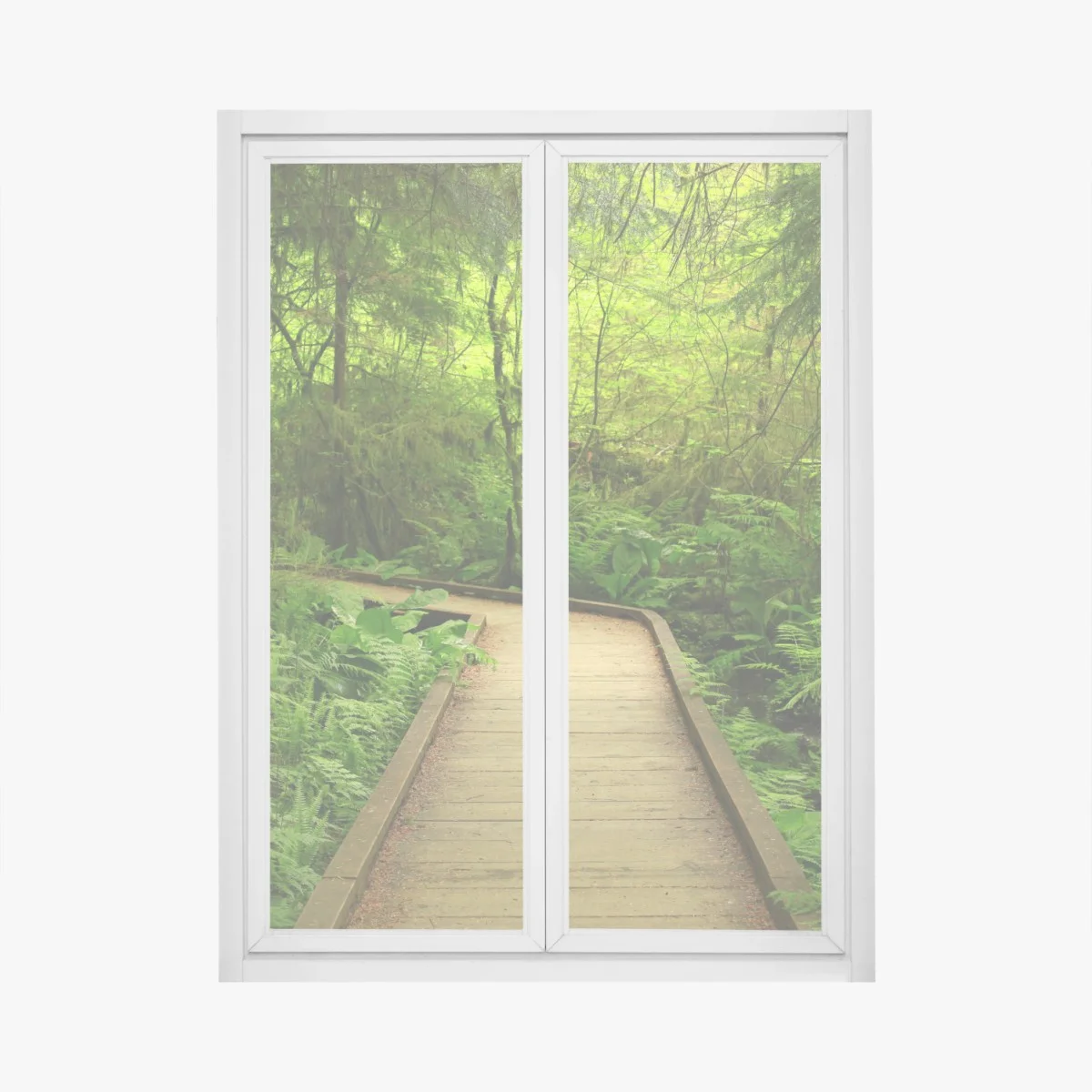 Adesivo per finestra sentiero nel bosco verde • Wallissimo® Adesivo per finestra sentiero nel bosco verde • Wallissimo®