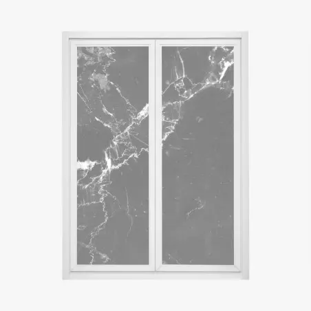 Adesivo per finestra texture marmo nero con venature bianche • Wallissimo®