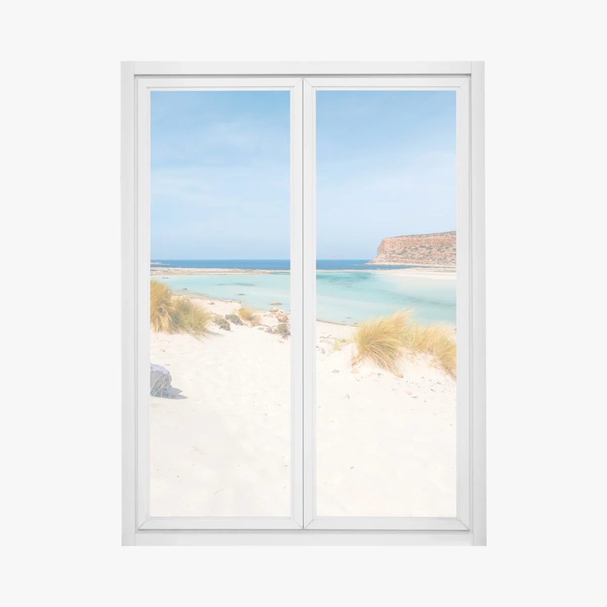 Adesivo per finestra panorama costiero di Balos, Creta • Wallissimo® Adesivo per finestra panorama costiero di Balos, Creta • Wallissimo®
