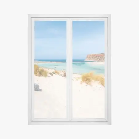 Adesivo per finestra panorama costiero di Balos, Creta • Wallissimo®