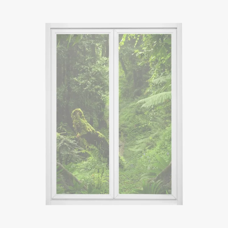 Adesivo per finestra sentiero incantato nella foresta pluviale