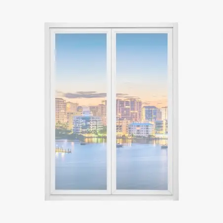 Adesivo per finestra veduta di Sarasota all'alba sulla baia • Wallissimo®