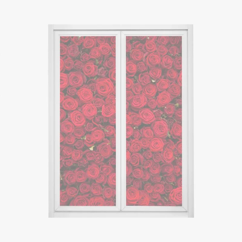 Adesivo per finestra mosaico di rose rosse