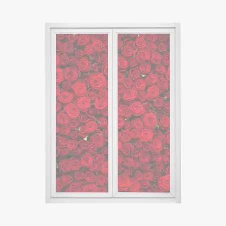 Adesivo per finestra mosaico di rose rosse • Wallissimo®
