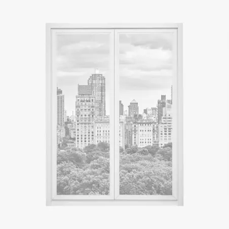 Adesivo per finestra panorama in bianco e nero dell'Upper East Side, Manhattan • Wallissimo®