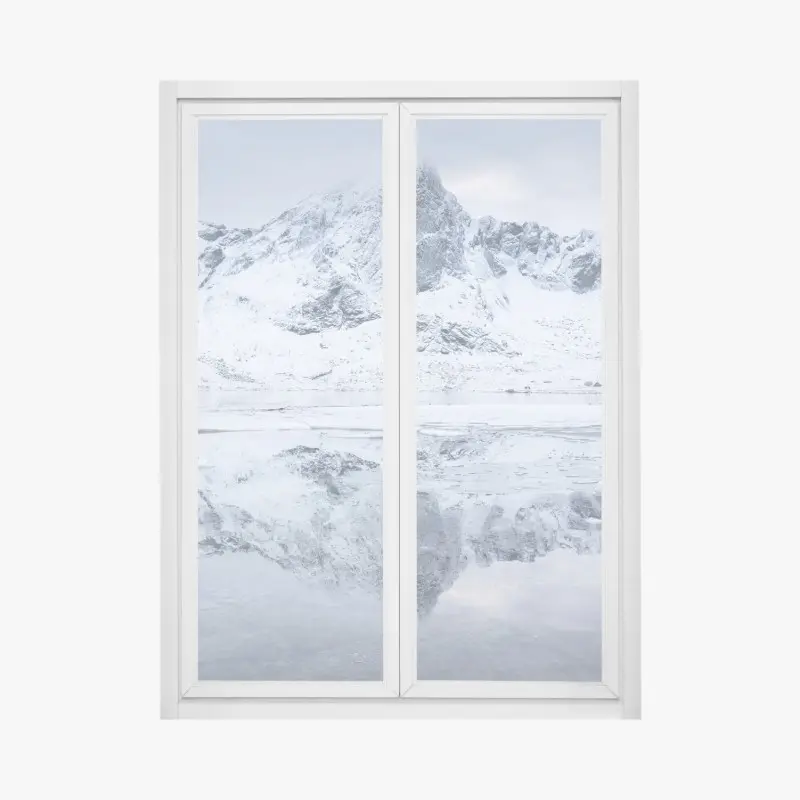 Adesivo per finestra riflessi artici sulle montagne della Norvegia