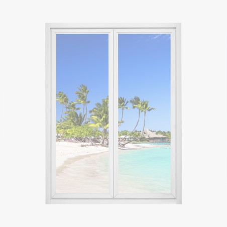 Adesivo per finestra spiaggia paradisiaca di Cap Cana • Wallissimo®
