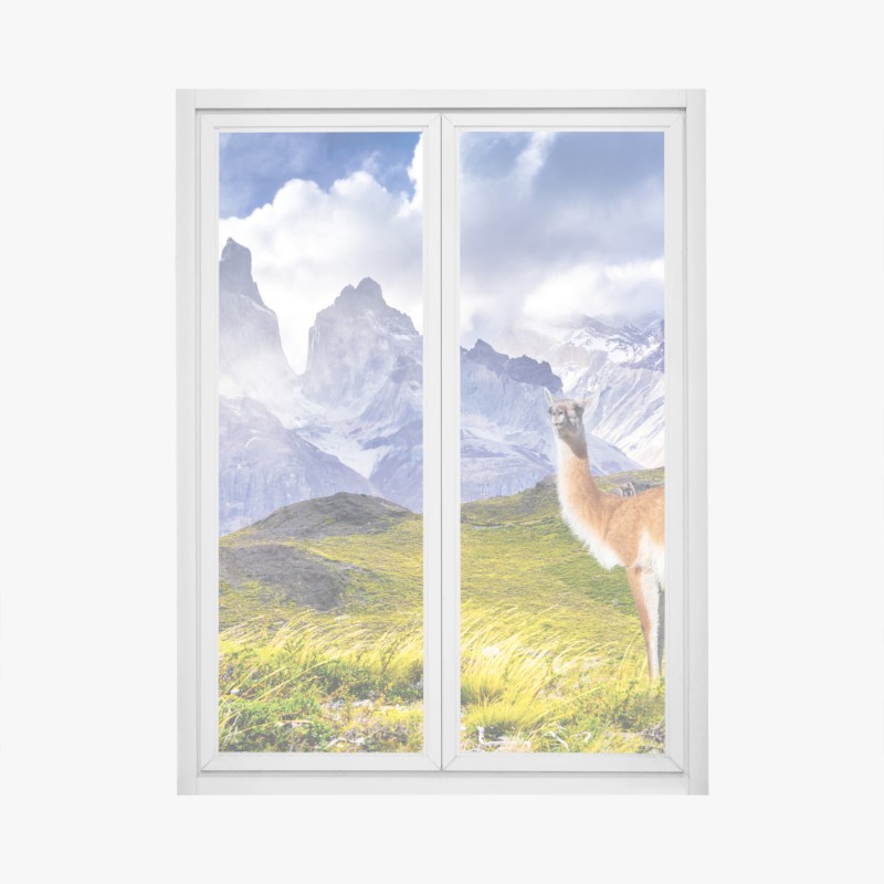 Adesivo per finestra quiete patagonica a Torres del Paine