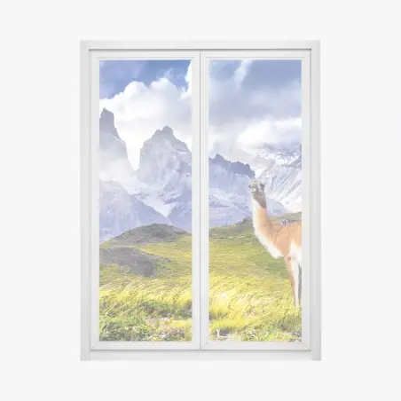 Adesivo per finestra quiete patagonica a Torres del Paine • Wallissimo®