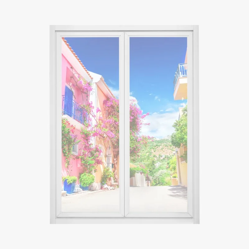 Adesivo per finestra viale fiorito a Cefalonia