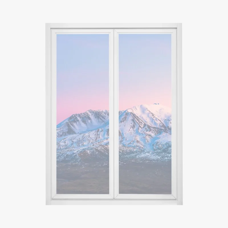 Adesivo per finestra tramonto rosa sul Mount St. Helens • Wallissimo® Adesivo per finestra tramonto rosa sul Mount St. Helens • Wallissimo®