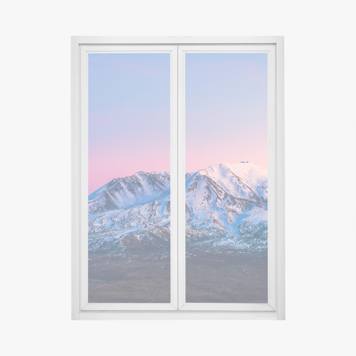 Adesivo per finestra tramonto rosa sul Mount St. Helens • Wallissimo®