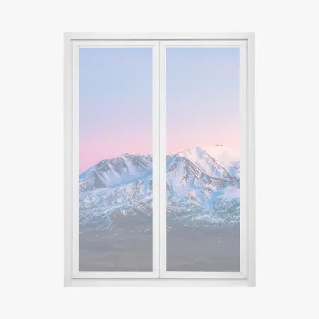 Adesivo per finestra tramonto rosa sul Mount St. Helens • Wallissimo®