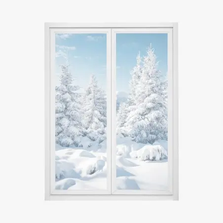 Adesivo per finestra silenzio innevato nei Carpazi, Ucraina • Wallissimo®