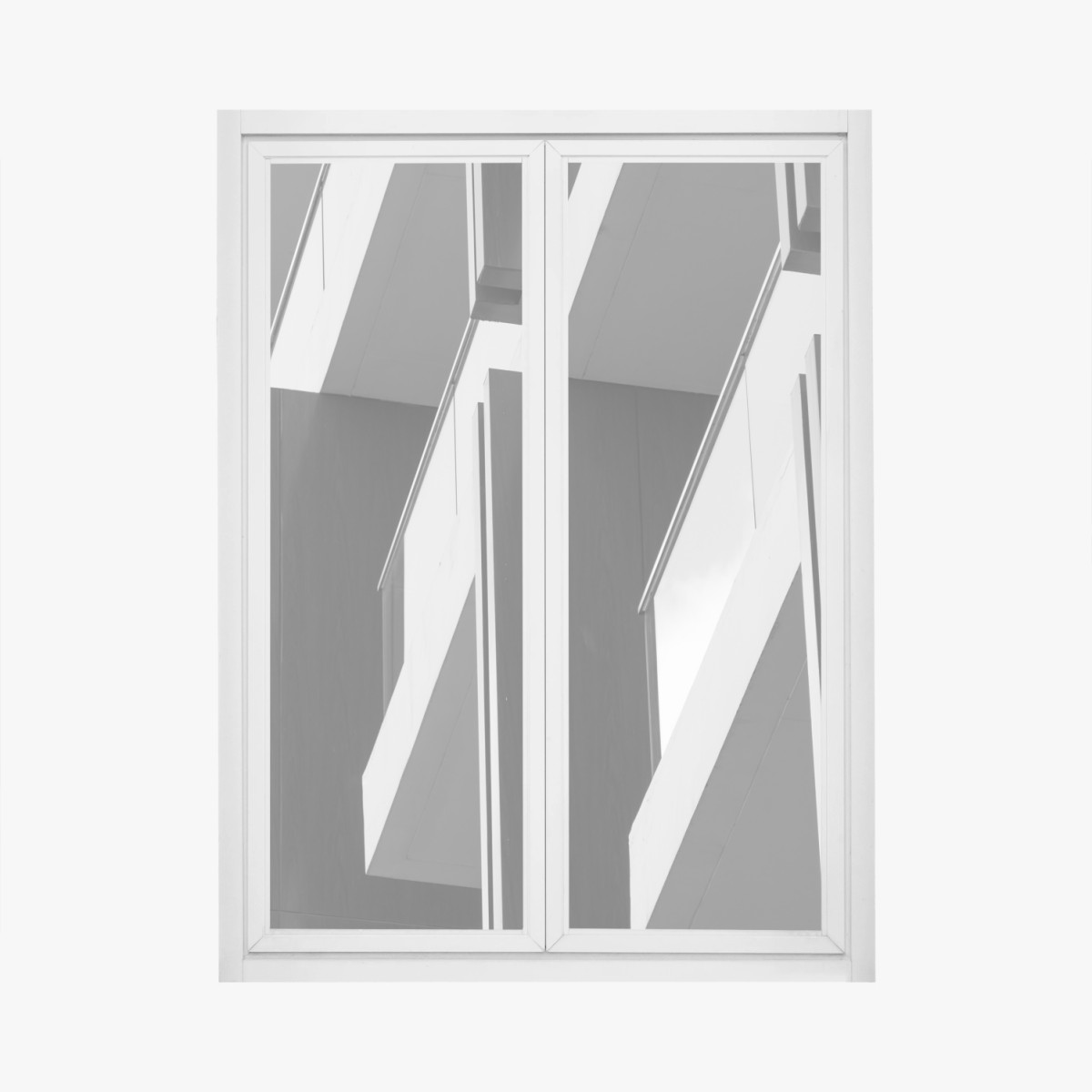 Adesivo per finestra composizione architettonica minimal in bianco e nero • Wallissimo®