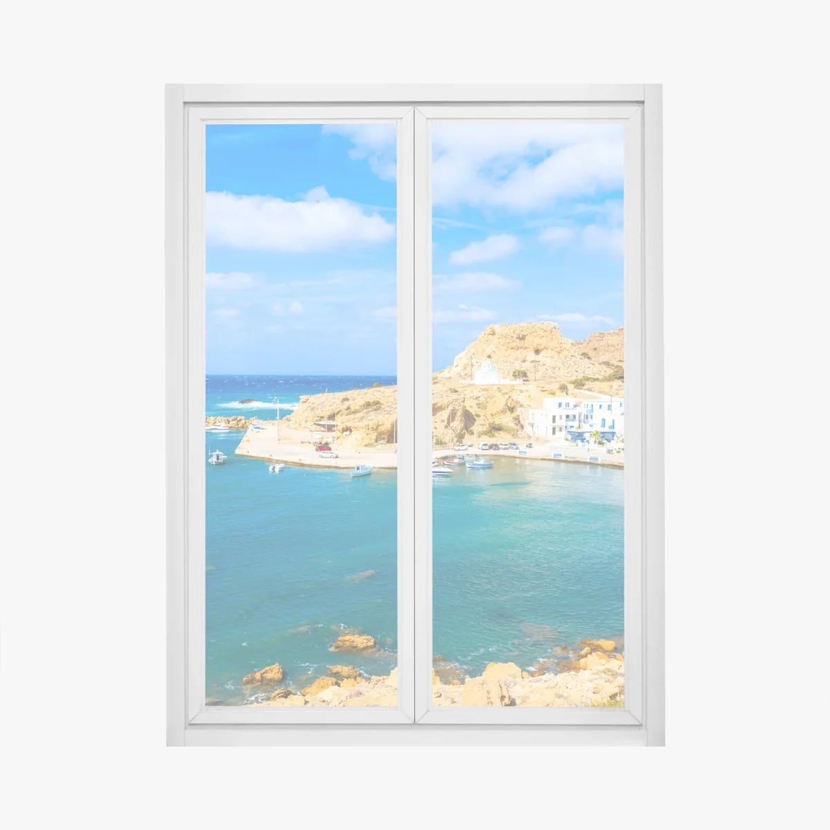 Adesivo per finestra baia di Finiki, Karpathos • Wallissimo® Adesivo per finestra baia di Finiki, Karpathos • Wallissimo®