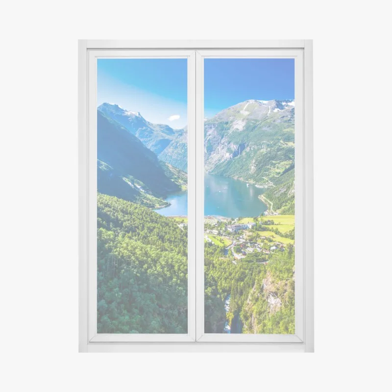 Adesivo per finestra panorama mozzafiato di Geirangerfjord, Norvegia