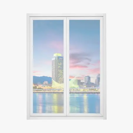 Adesivo per finestra tramonto sul porto di Kobe • Wallissimo®