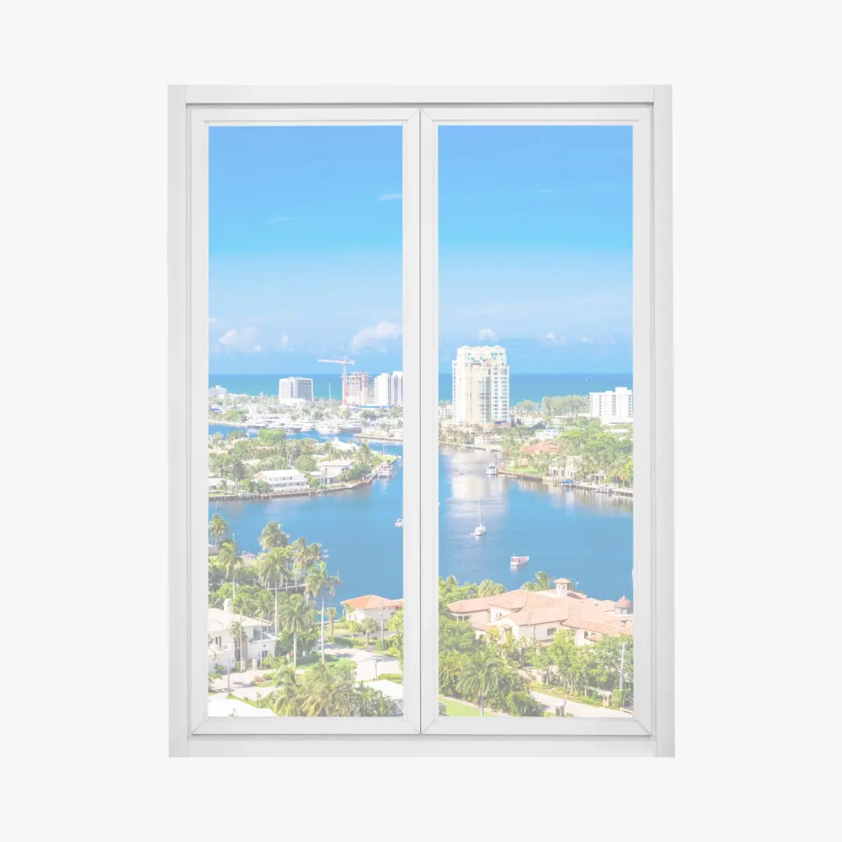 Adesivo per finestra panorama costiero di Fort Lauderdale • Wallissimo®