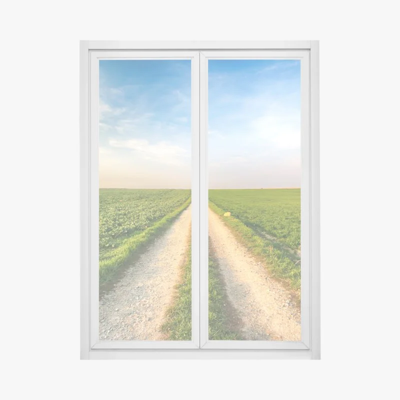 Adesivo per finestra strada verso l'orizzonte