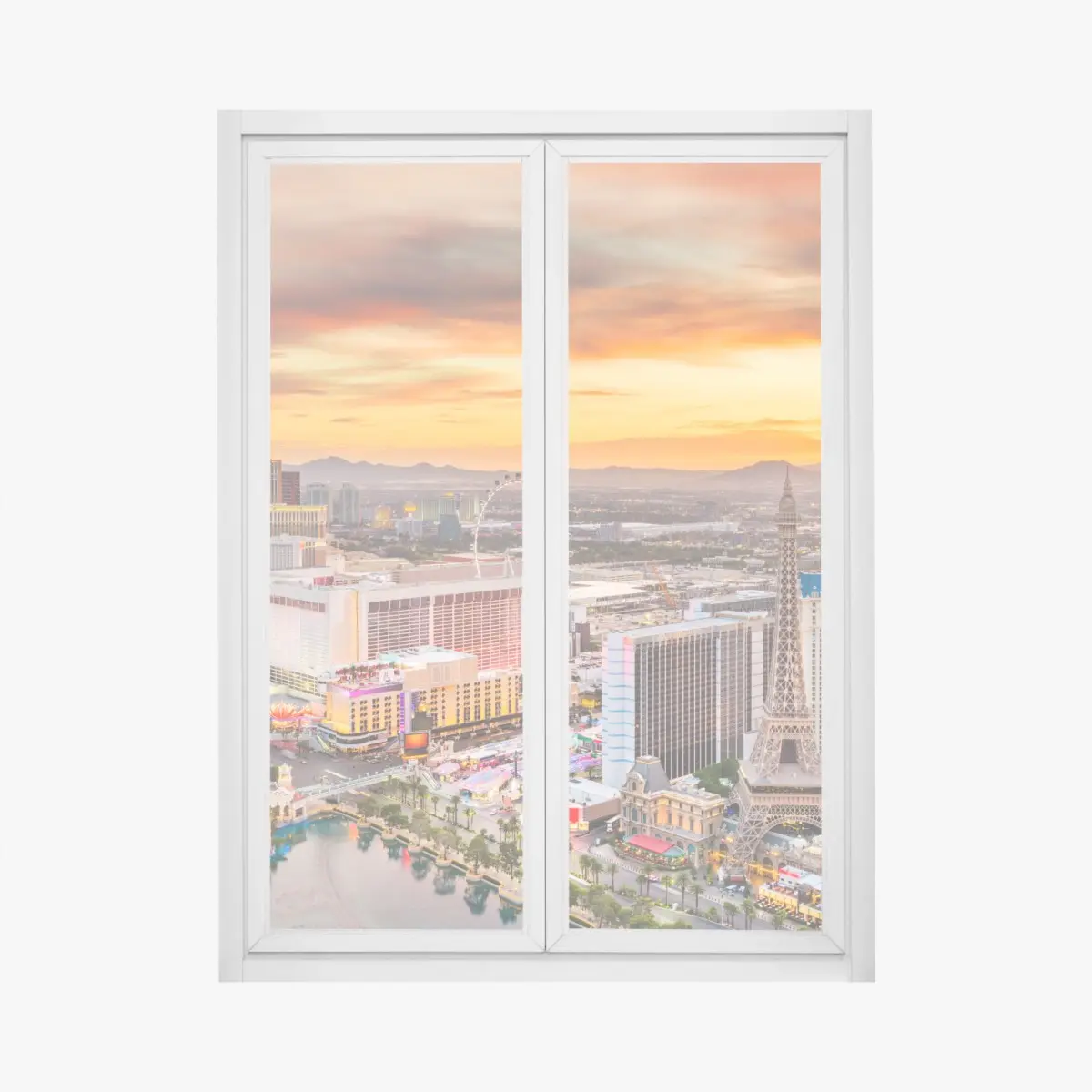 Adesivo per finestra tramonto sulla skyline di Las Vegas • Wallissimo®